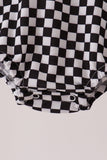 Black car embroidery checkered bubble