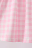 Pink Turkey Embroidery Gingham Bloomer Set