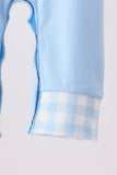 Blue Turkey Embroidery Romper