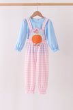 Pink Turkey Embroidery 2pc Jumpsuit Set