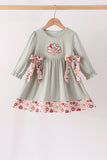 Sage Turkey Applique Dress