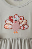 Sage Turkey Applique Dress