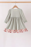 Sage Turkey Applique Dress