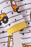 Yellow Construction Trucks Bamboo Pajama Set