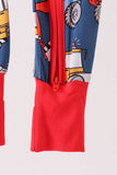 Navy tractor print bamboo romper