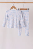 Blue dog bamboo pajama set