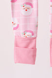 Pink Santa Zip Bamboo Romper