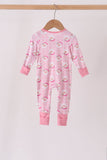 Pink Santa Zip Bamboo Romper