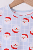 Blue Santa Claus Bamboo Pajama Set