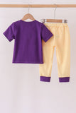 Purple LSU Geaux Tigers Embroidery Pants Set