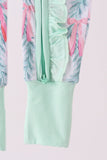 Green bow christmas tree bamboo zipper romper