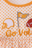 Orange Tennessee Go Vols Embroidery Bow Pants Set