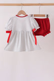 Red Alabama Roll Tide Embroidery Bloomer Set