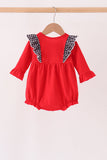 Red Georgia Go Dawgs Embroidery Ruffle Bubble