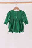 Forest bow smocked ruffle bubble