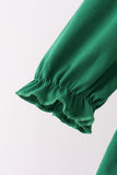 Forest bow smocked ruffle bloomer set