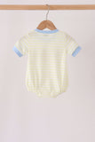 Yellow stripe pumpkin embroidery bubble