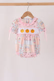 Pink pumpkin embroidery ruffle bubble