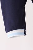 Navy Airplane Embroidery Romper