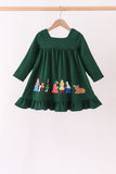 Forest nativity ruffle dress