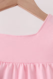 Pink nutcracker embroidery ruffle dress
