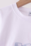 Blue train embroidery top