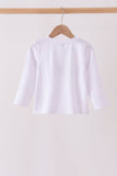 Blue train embroidery top