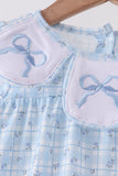 Blue bow embroidery bubble