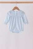 Blue bow embroidery bubble