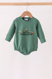 Green construction vehicle embroidery bubble