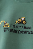 Green construction vehicle embroidery bubble