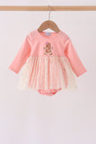 Pink gingerbread sequin tulle bubble
