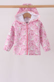 Pink Goose Bow ruffle Raincoat