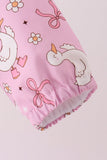 Pink Goose Bow ruffle Raincoat