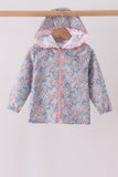 Multicolored Floral Ruffle Raincoat