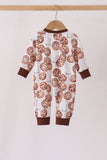 Brown Milk Cookie Print Romper