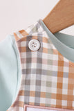 Sage Turkey Embroidery Plaid 2pc set