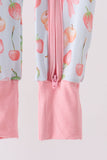 Pink bow cherry zipper bamboo romper