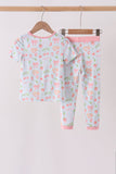 Pink bow cherry bamboo pajama set