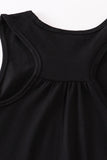 Black blank basic kids teens adult tank top