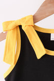 Black bow active shorts set