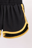Black bow active shorts set