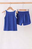 Navy active shorts set