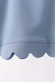 Teal scalloped active pants set