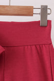 Maroon sclloped active pants set