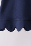 Navy sclloped active pants set