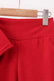 Red scalloped active pants set
