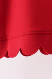 Red scalloped active pants set