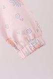 Pink pumpkin print ruffle coat
