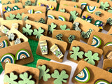 🍀 St Patricks Day Wood Stud Earrings